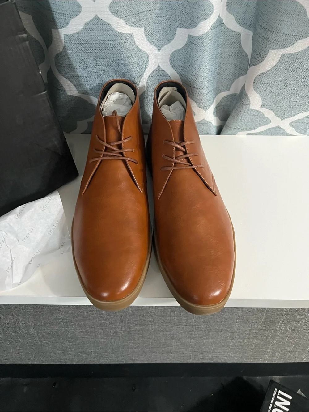 Alfani Men's Brown Leather Chukka oxfords